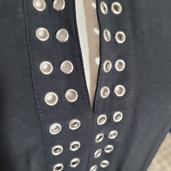 Express Grommet Embellished Black Shift Dress. Medium - Picture 2 of 5